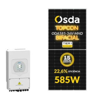 GERADOR EDELTEC SOLAR HÍBRIDO DEYE 2,34 KWP MON. 220V S/ESTRUTURA (5K/585W BIFACIAL)