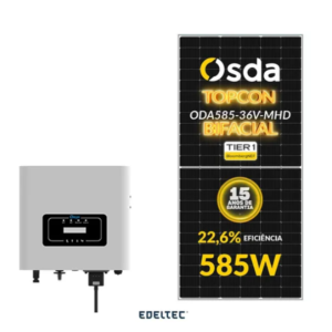 GERADOR EDELTEC SOLAR DEYE 2,34 KWP MON. 220V S/ESTRUTURA (3K/585W BIFACIAL)